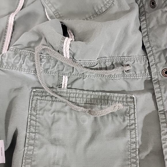 Talbots Women’s Small Utility Barn Jacket Sage Green Drawstring Cotton - Picture 7 of 7